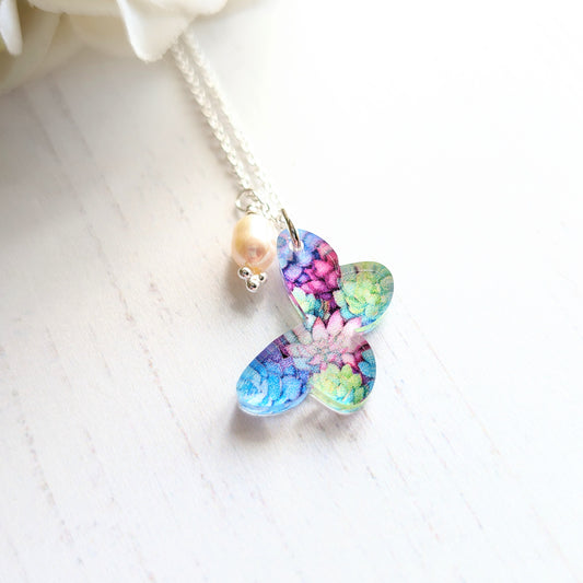 Butterfly and Pearl Pendant