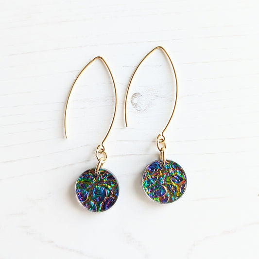 Yellow Gold Fill Circle Drop Earrings