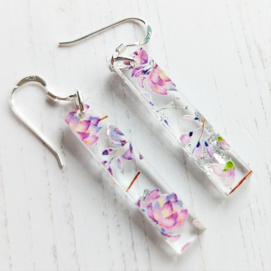 Ingot Drop Earrings Wisteria