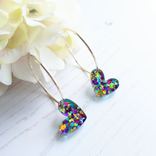 Puffy Heart Hoops Earrings