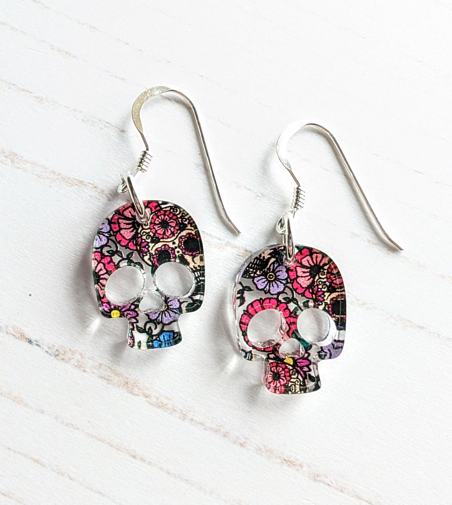 Day of the Dead Skull Drop Earrings