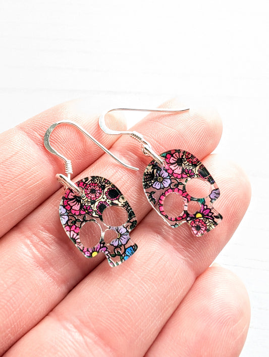 Day of the Dead Skull Drop Earrings