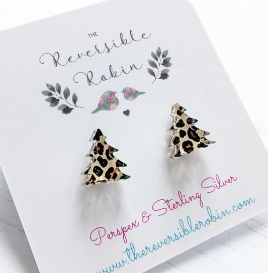 Christmas Tree Studs Classic Leopard