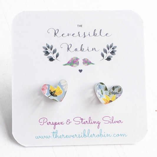 Puffy heart studs