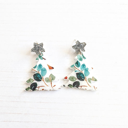 Statement Christmas Tree drop studs