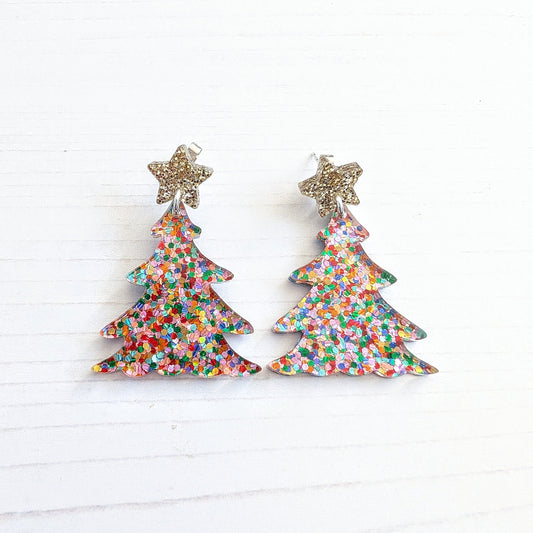 Statement Christmas Tree Drop studs