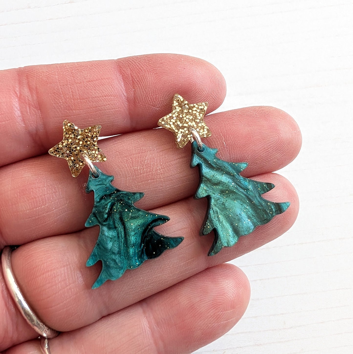 Christmas Tree drop earrings