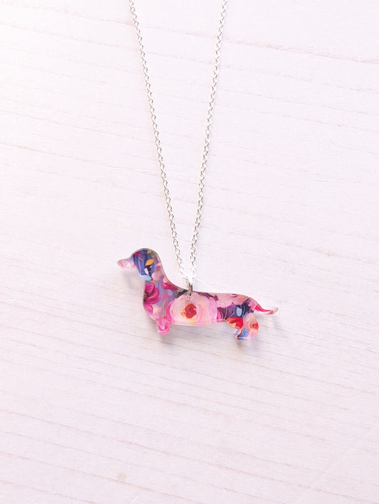 One of a kind Sausage Dog Pendant