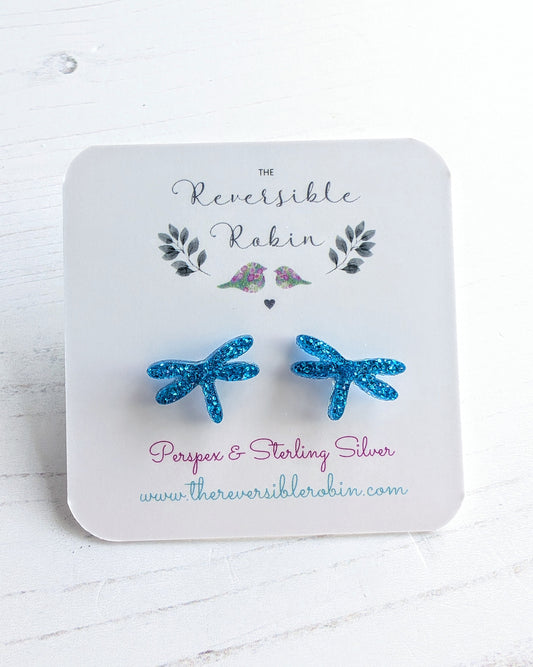 Dragonfly Studs Electric Blue