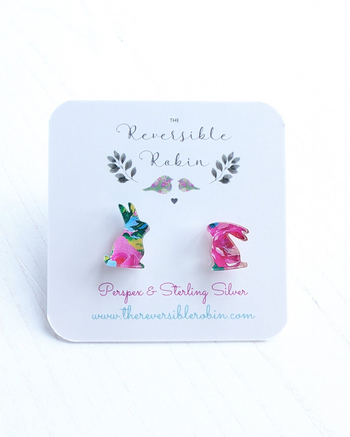 Bunny Studs - Pink Roses