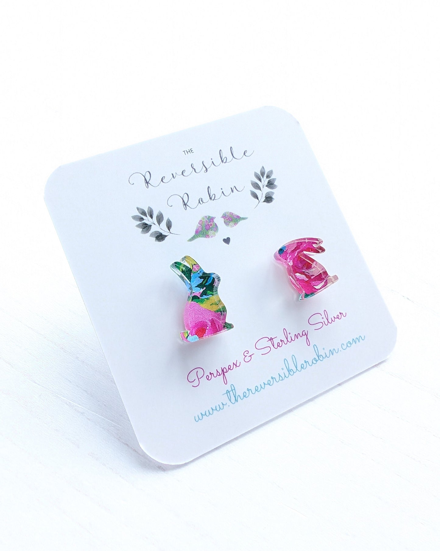 Bunny Studs - Pink Roses