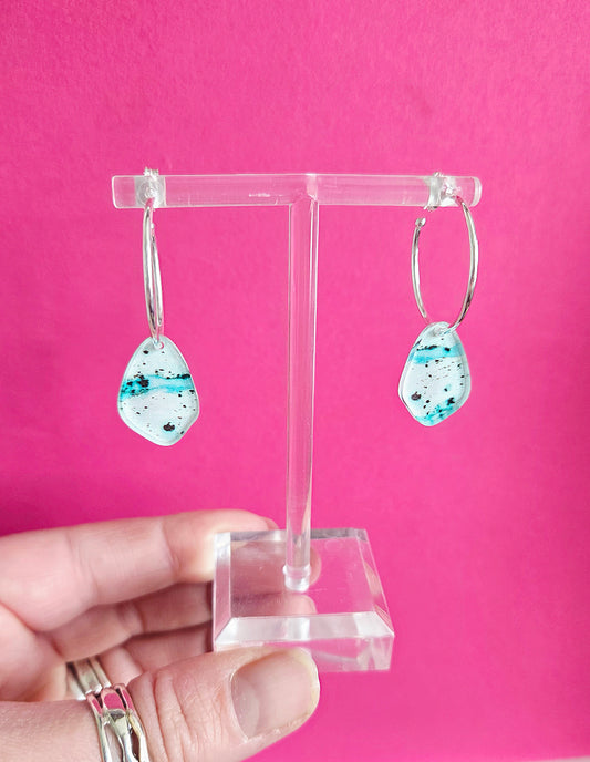 Pebble Hoop earrings, pale eggshell
