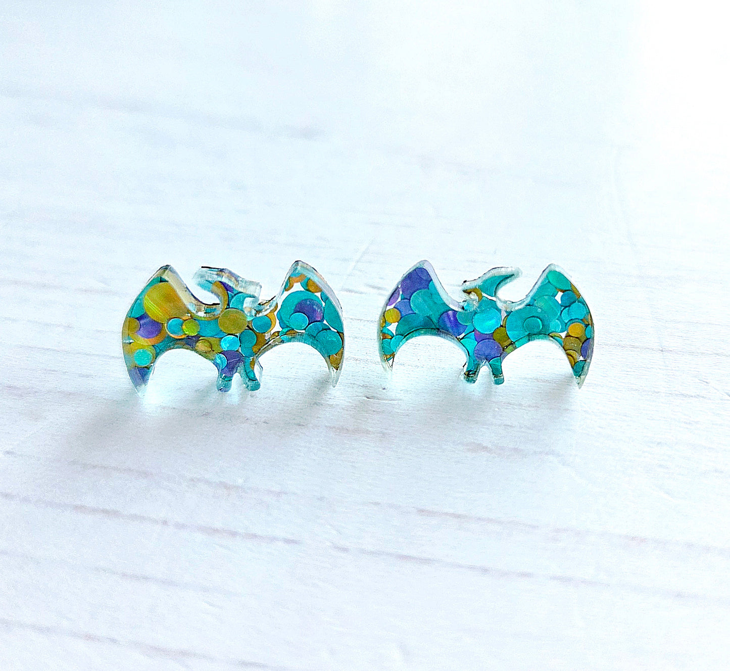 Pterodactyl studs, chunky blue