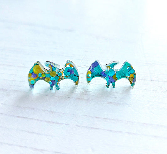 Pterodactyl studs, chunky blue