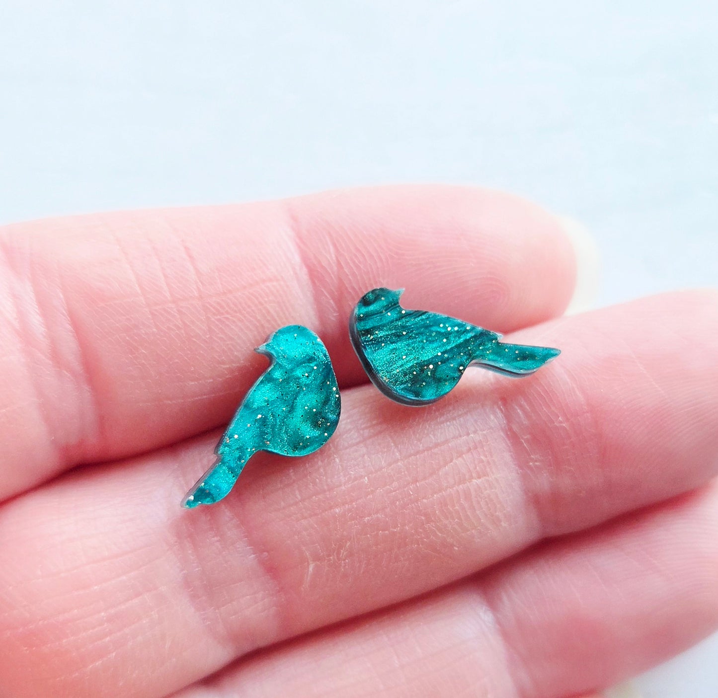 Bird studs, Green Galaxy