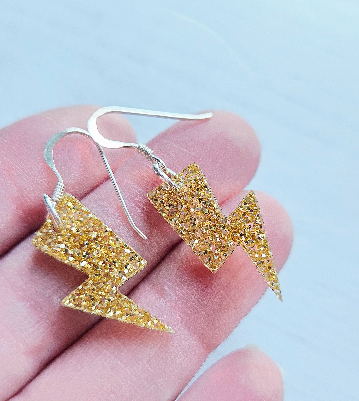 Lightning bolt drop earrings