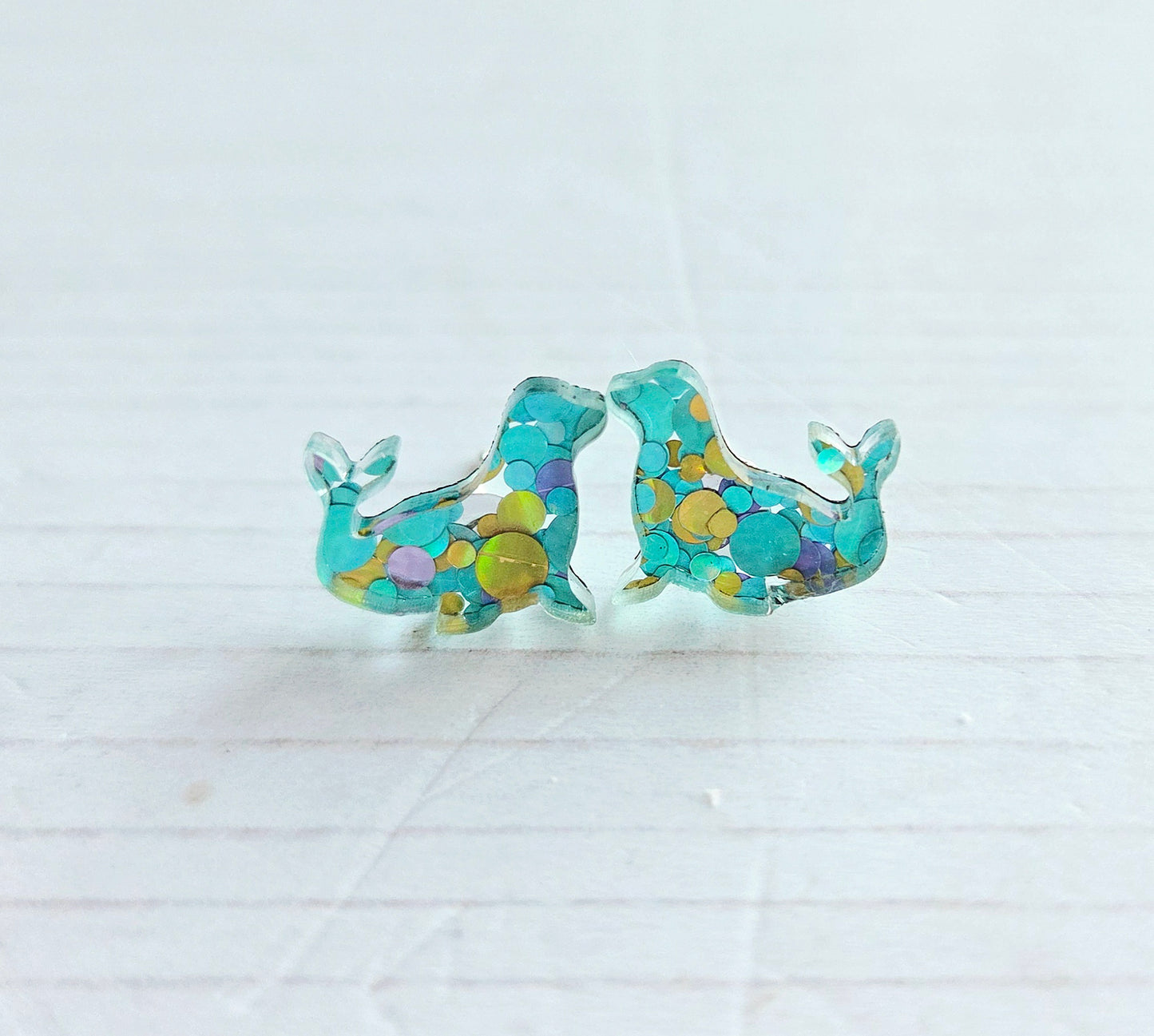 Seal Studs, chunky blue