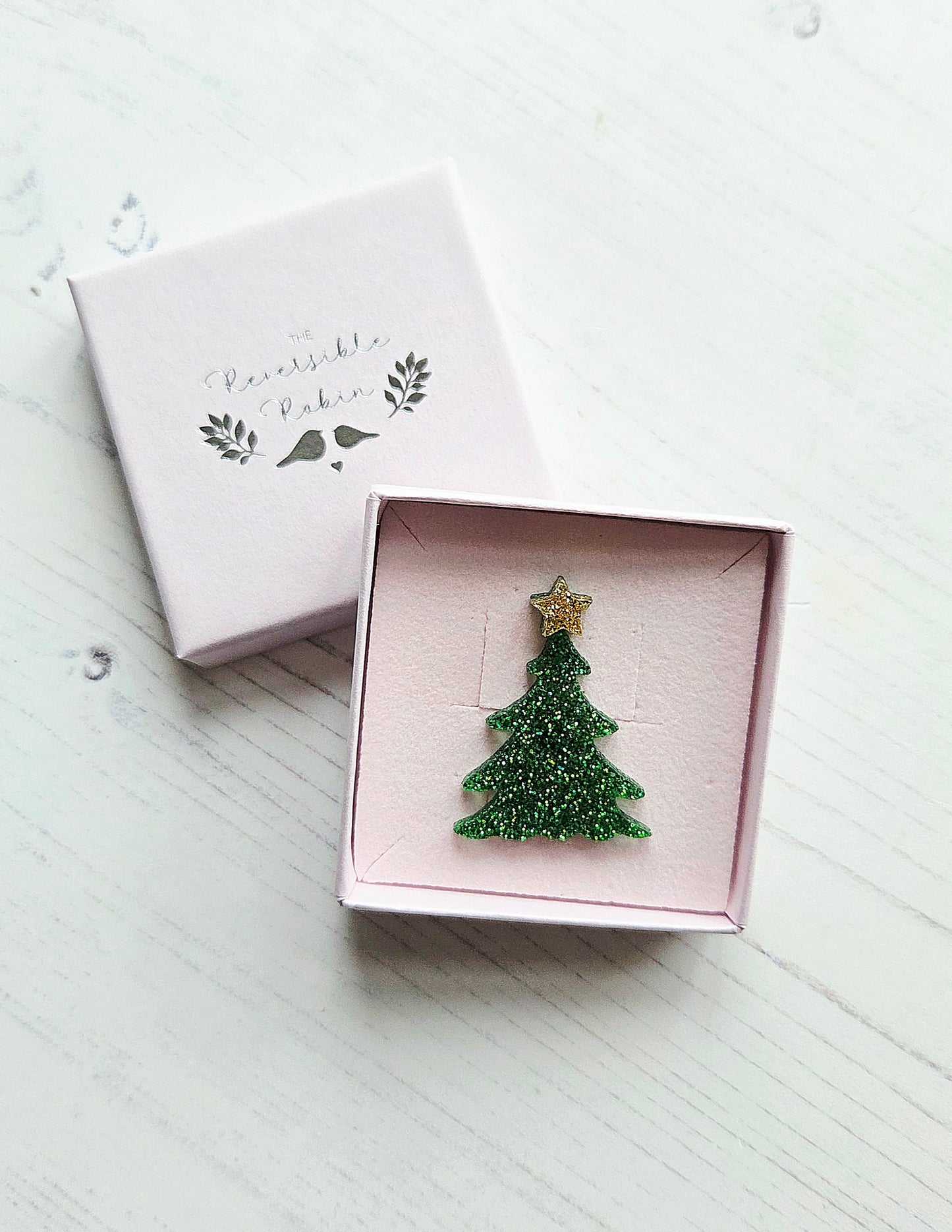Christmas Tree Brooch Glitter