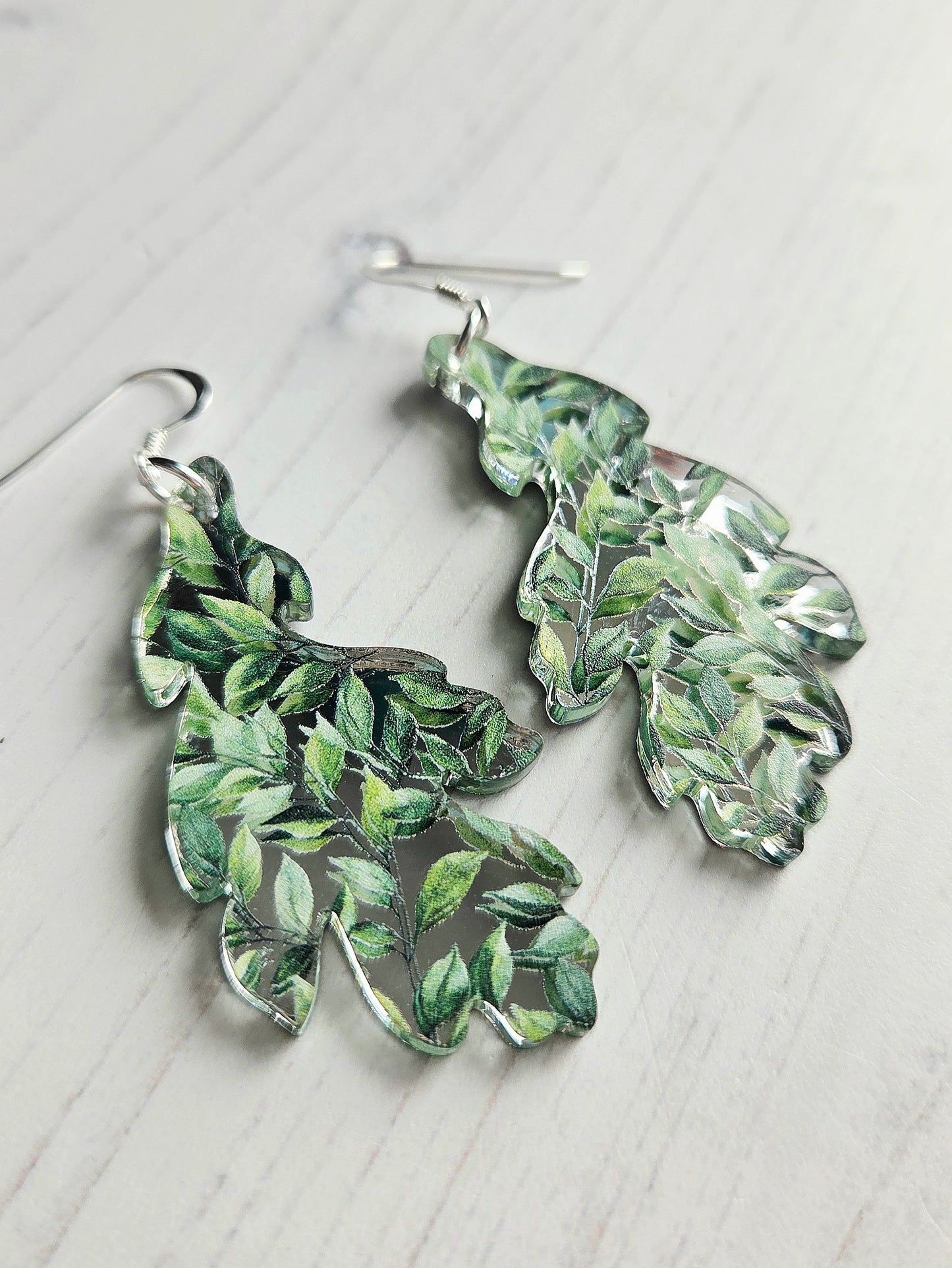 Large Oak leaf earrings