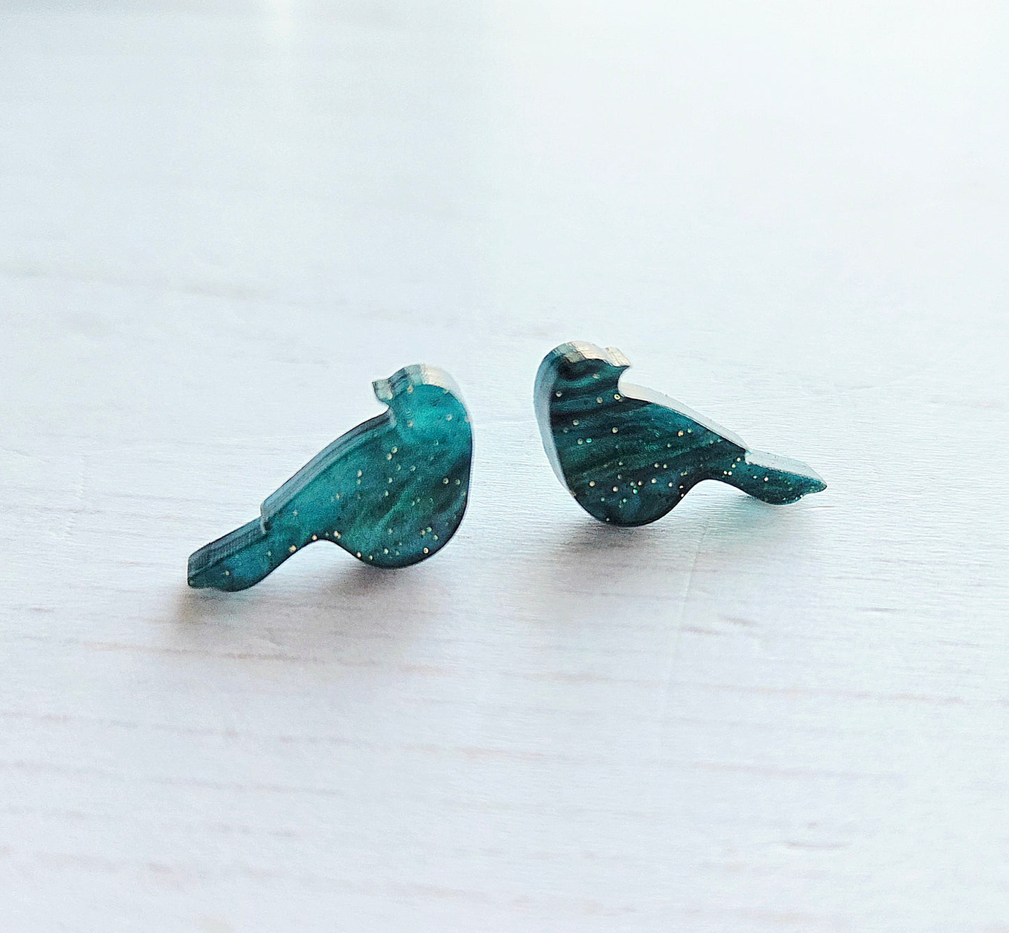 Bird studs, Green Galaxy
