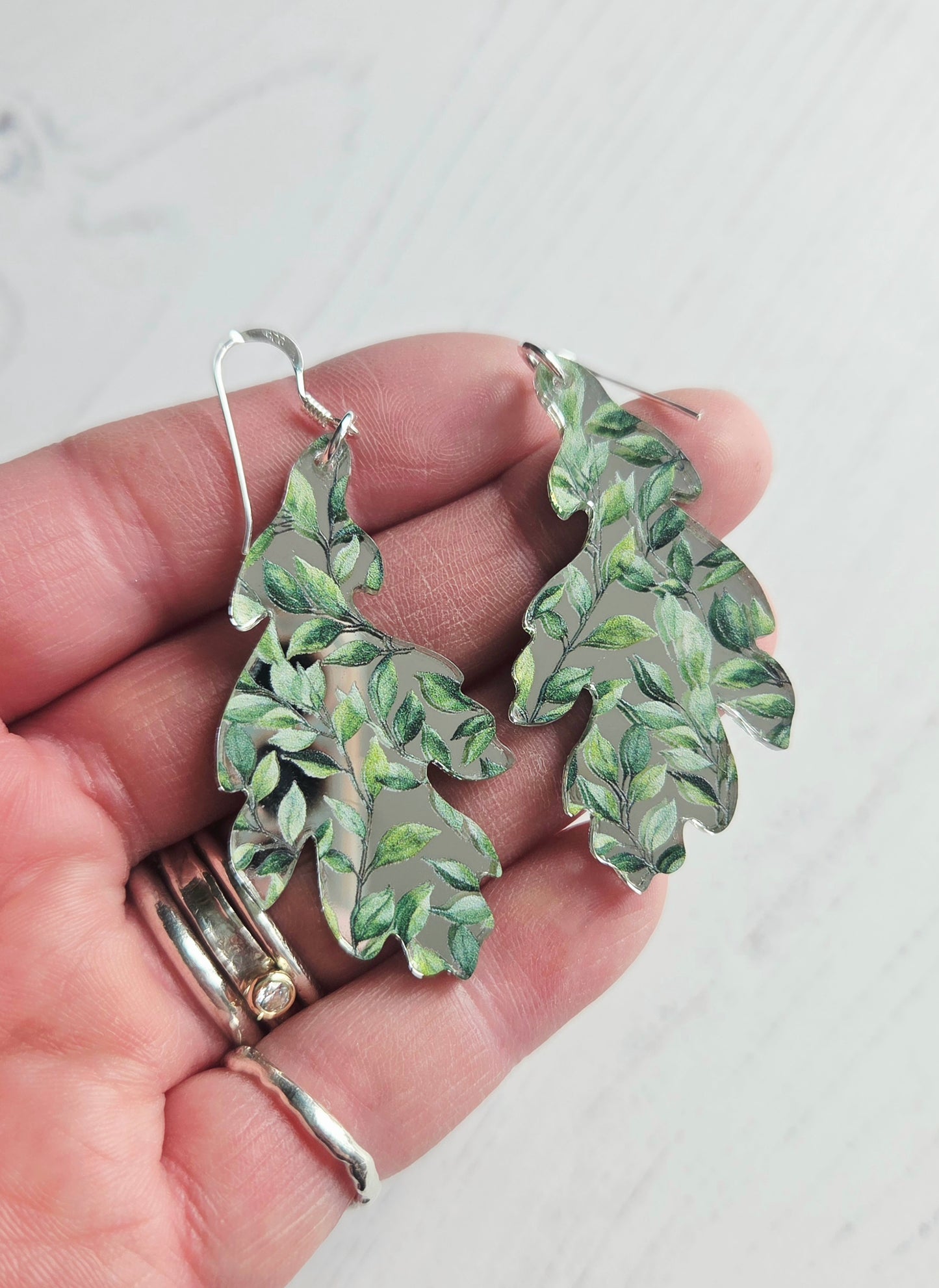 Large Oak leaf earrings