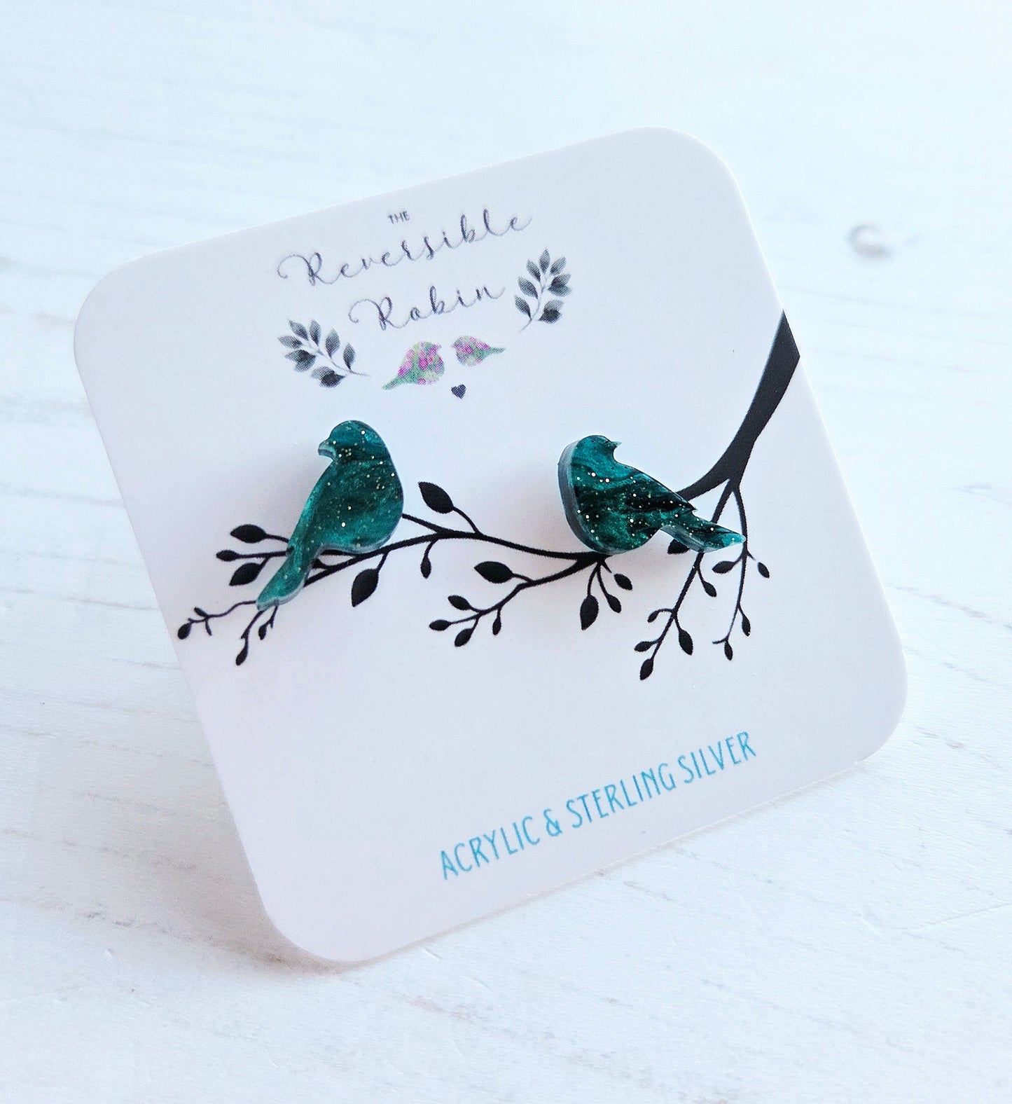 Bird studs, Green Galaxy