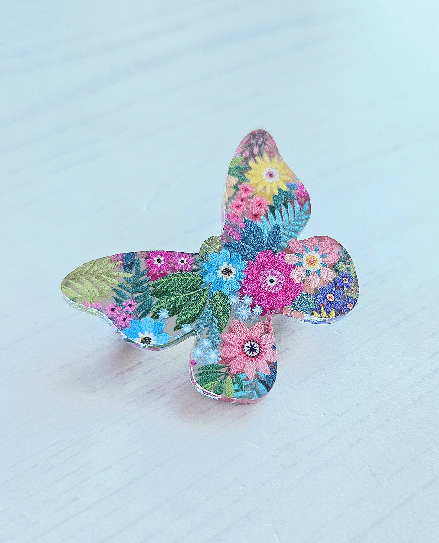Butterfly Brooch, Spring flowers