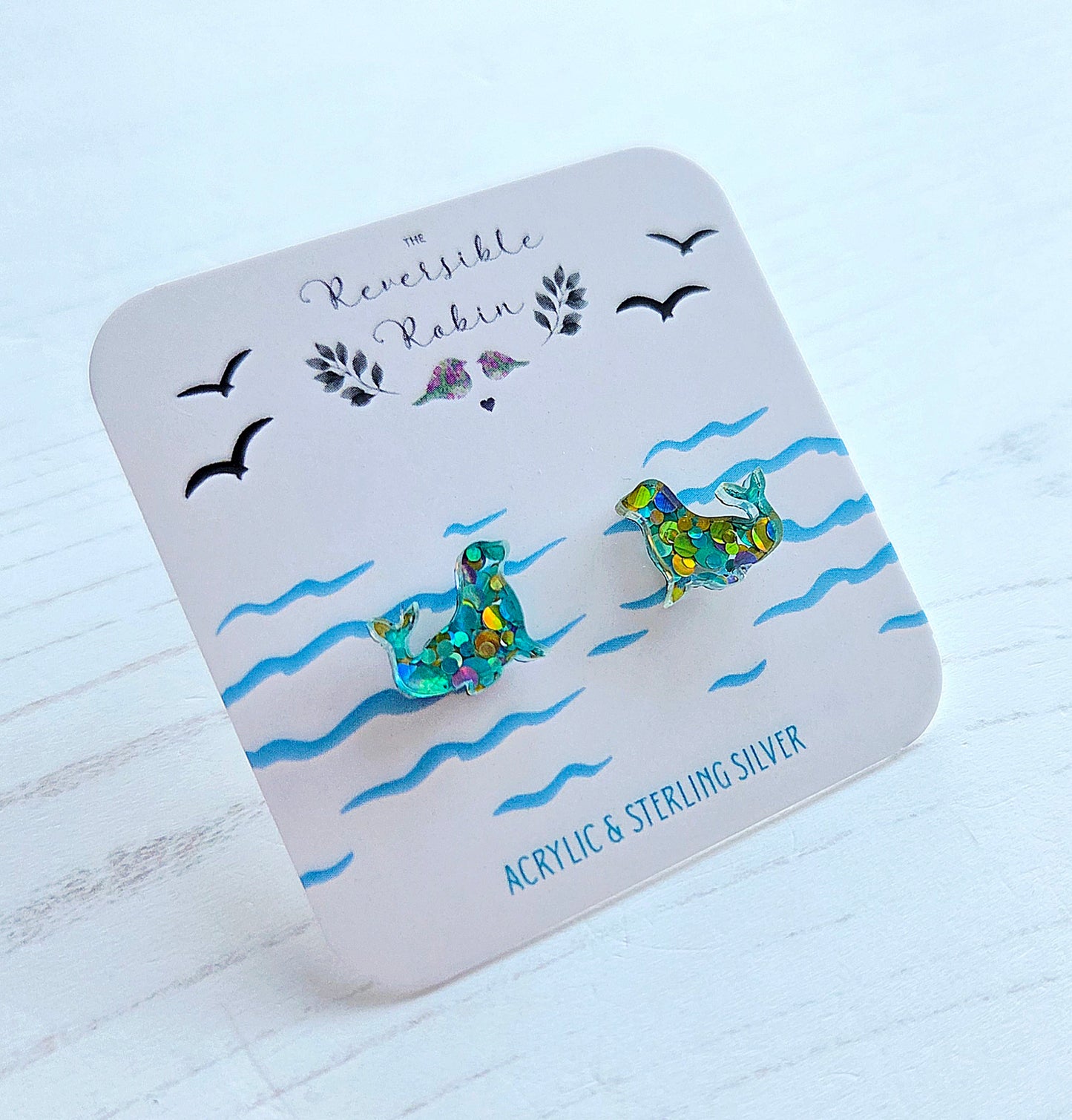 Seal Studs, chunky blue