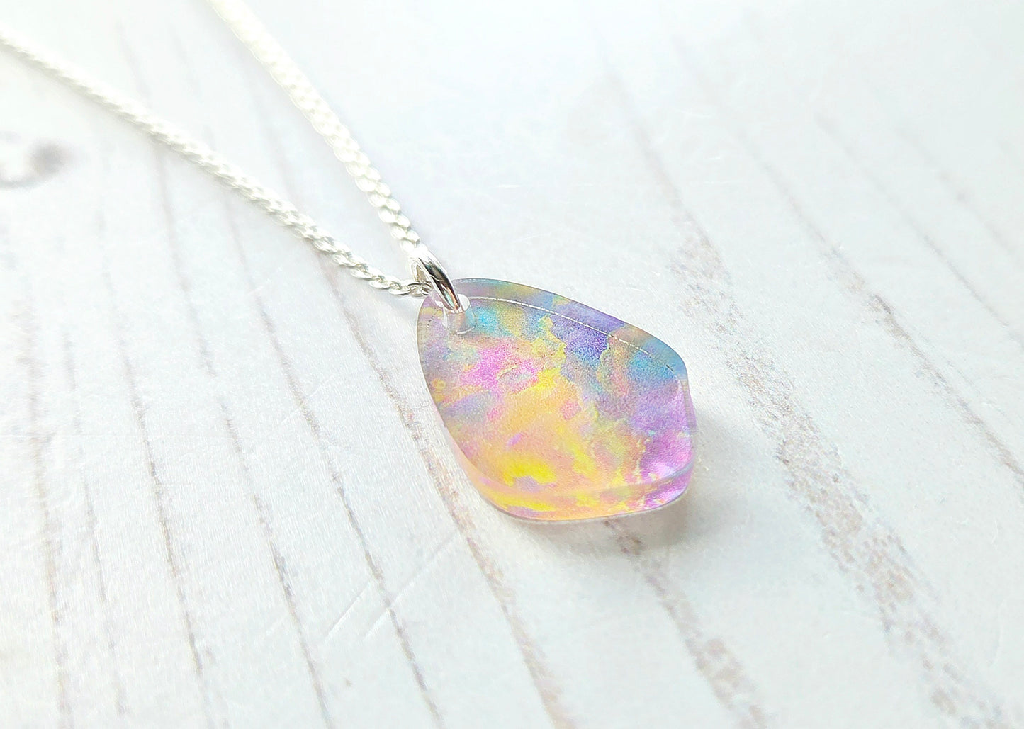 Mini Pebble Pendant, Opal Print
