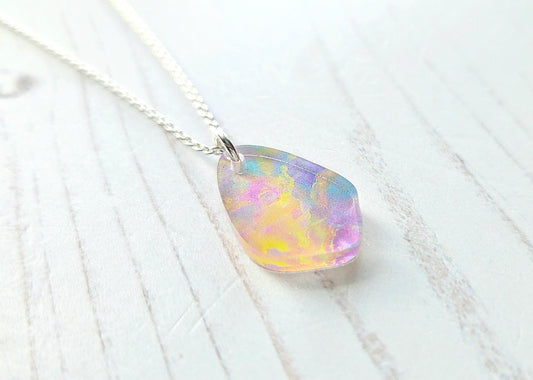 Mini Pebble Pendant, Opal Print