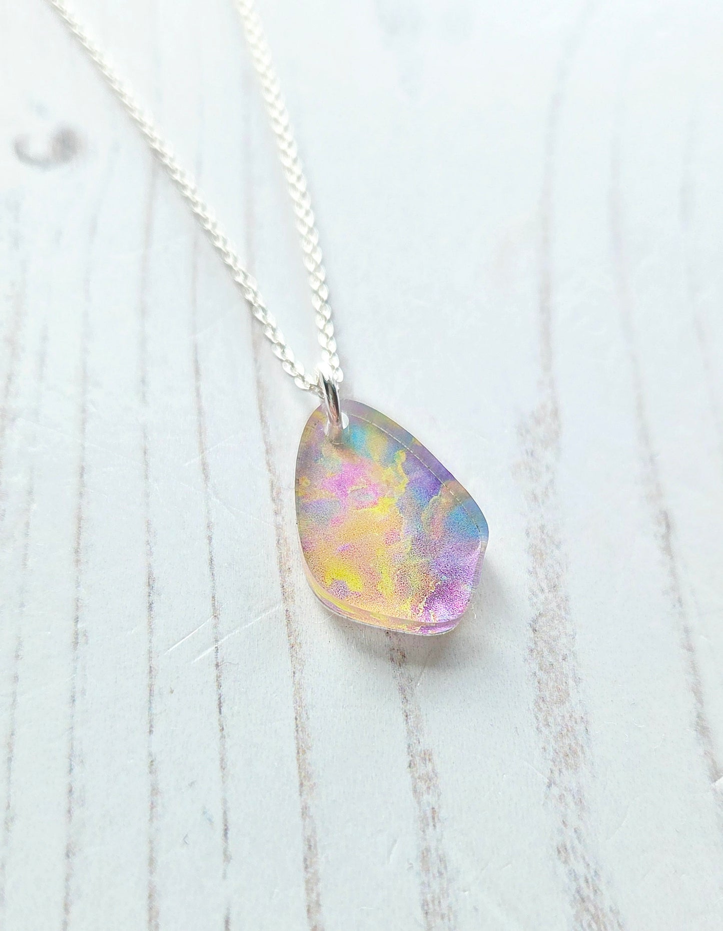 Mini Pebble Pendant, Opal Print
