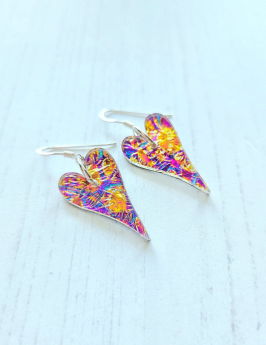 Dichrolam Long Heart earrings