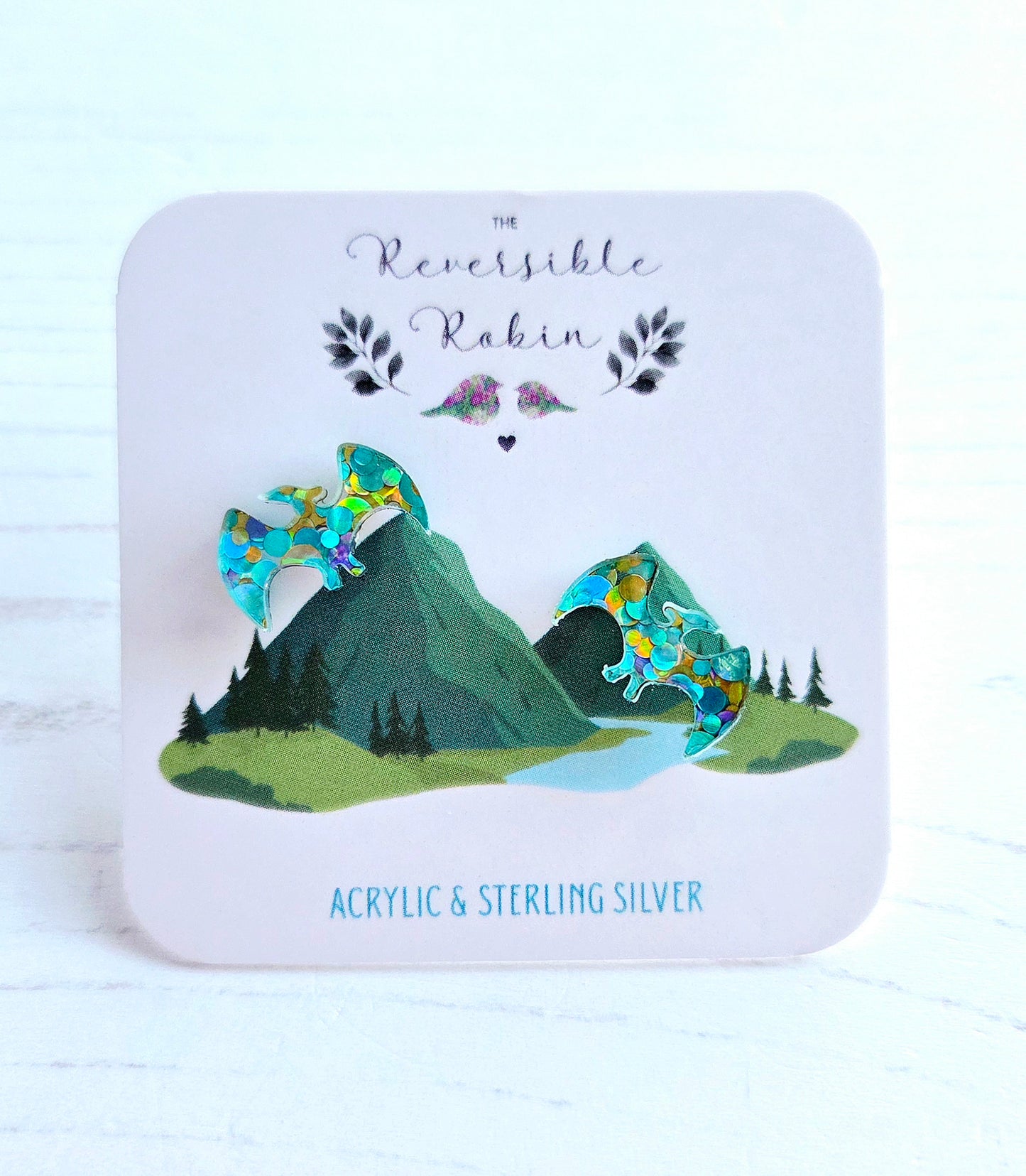 Pterodactyl studs, chunky blue