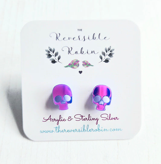 Skull studs, Twilight Iridescent