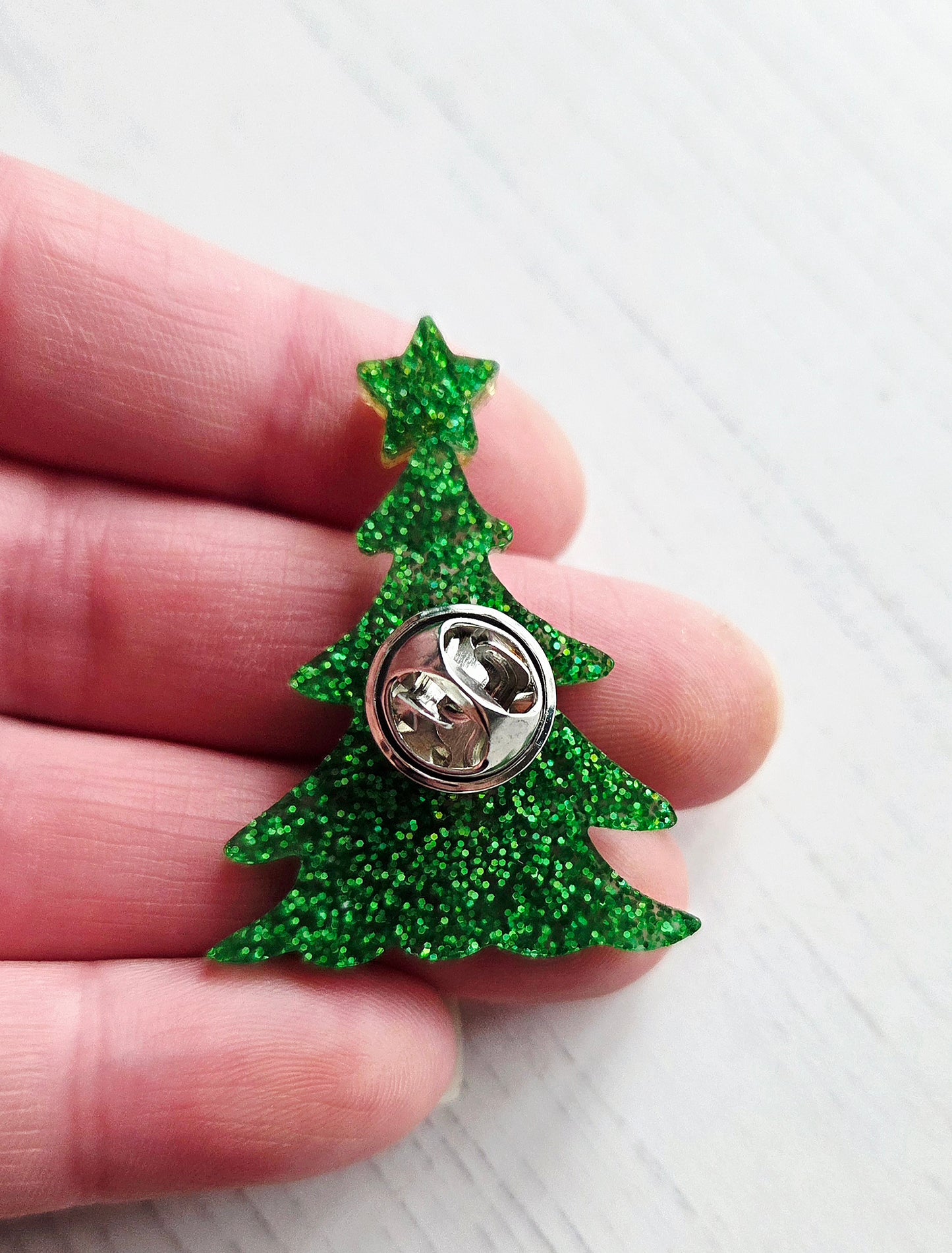 Christmas Tree Brooch Glitter