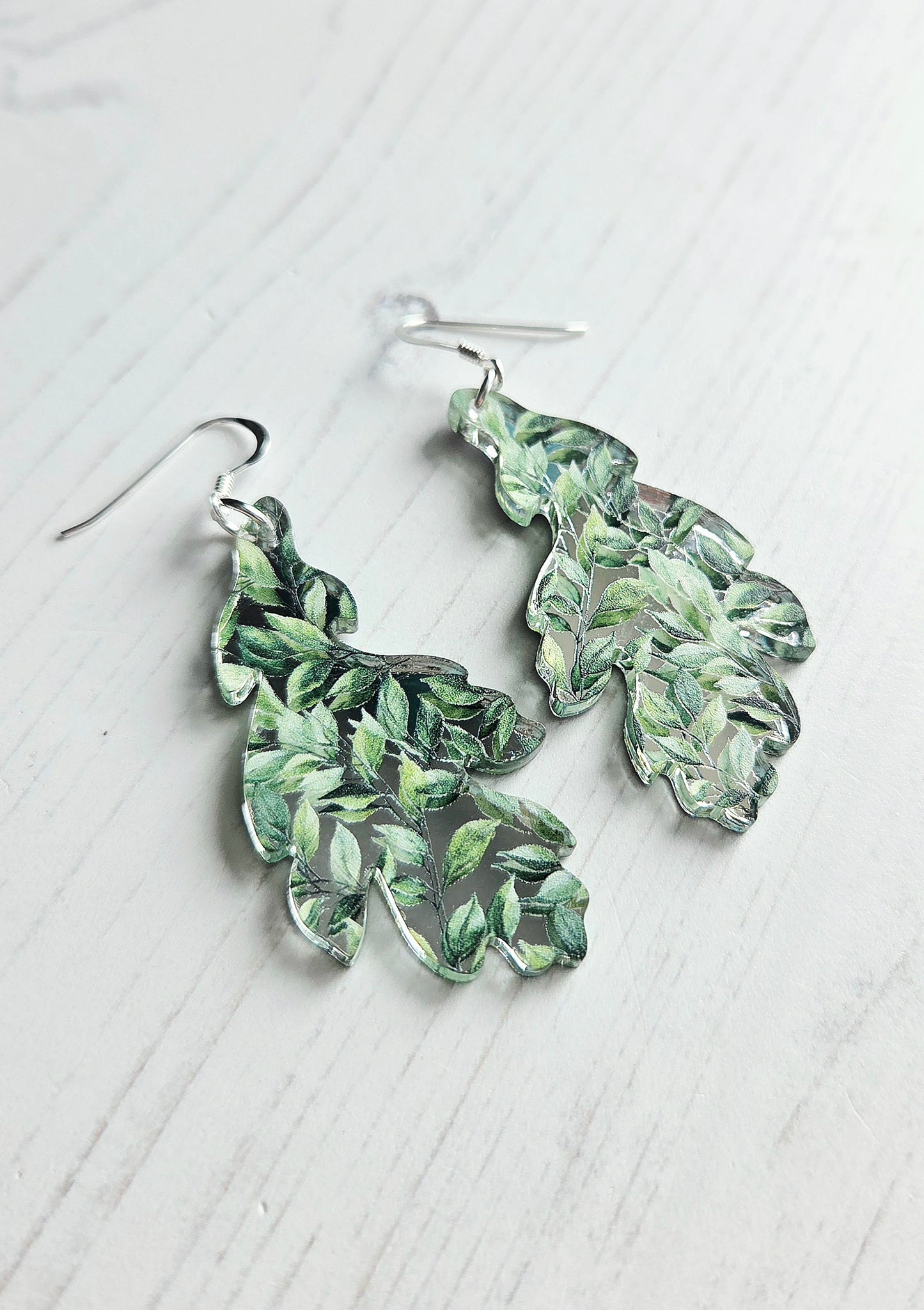 Large Oak leaf earrings